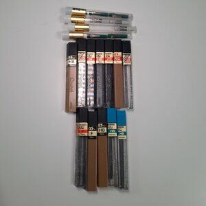 Vintage Pentel 0.5mm Lead & Eraser Lot HB 2B F H Red Super Japan